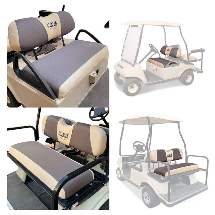 Front and Rear Seat Cover Set for Club Car DS Precedent & Yamaha 4 Passenger Models Breathable Washable Polyester Mesh Cloth  