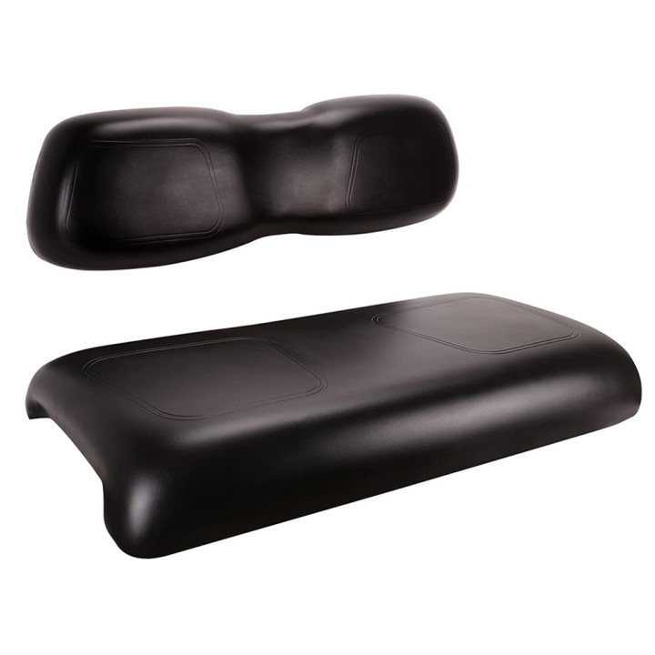 Front Seat Bottom + Back Assembly Kit for Club Car DS 2000.5-up Golf Cart, Factory Style Replacement Cushions, Black