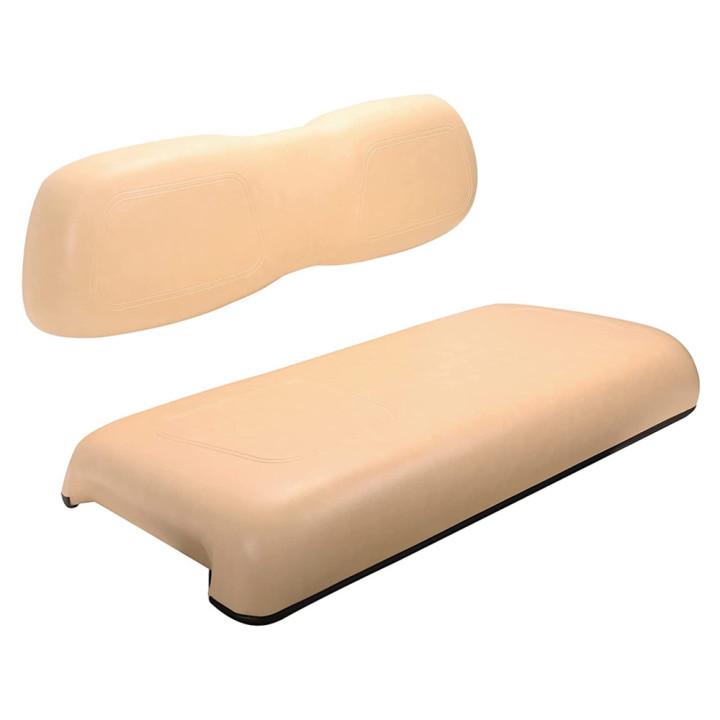 Front Seat Bottom + Back Assembly Kit for Club Car DS 2000.5-up Golf Cart, Factory Style Replacement Cushions, Buff(Beige)