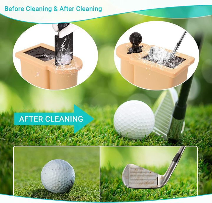 Golf Ball Washer and Club Cleaner Kit, Detachable Golf Club Head and Ball Washer Golf Cleaner for EZGO Club Car Yamaha