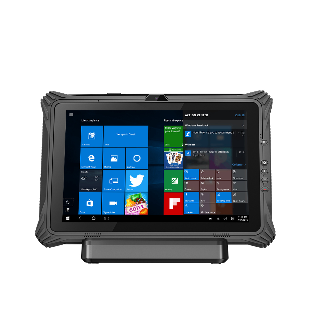 Tablette PC robuste 10.1 pouces Windows 10 industriel 4TLE édition standard  avec port RJ45 ST11-W + batterie 8400mAh + charge S6