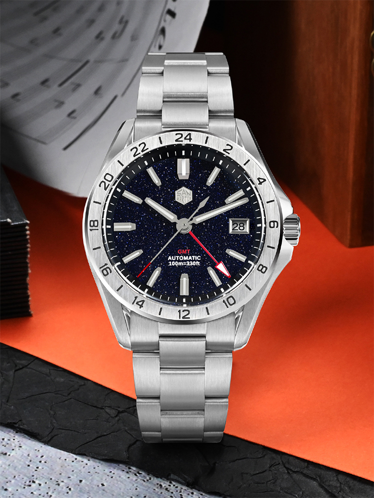 San Martin 39mm Aventurine Gemstone Dial Luxury Men's Watch NH34