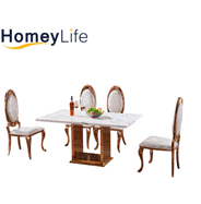 Homeylife Furniture Stainless Steel Base Marble Top Round Dining Table HT818#