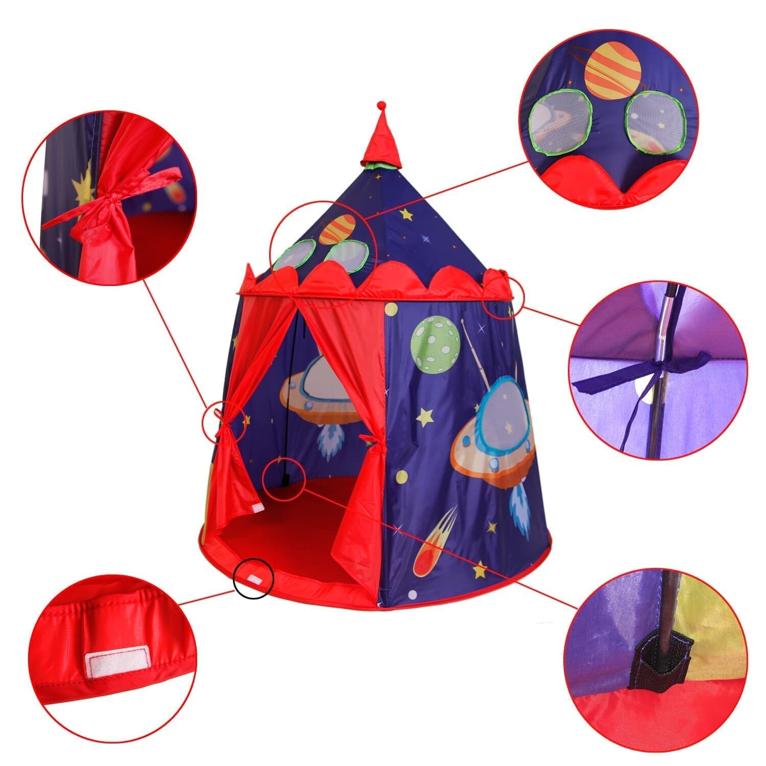 HOMFU Kids Indoor and Outdoor Tent Princess Prince Castle Children Play Tent and Portable Playhouse for Boys Girls baby toddlers children childrens  