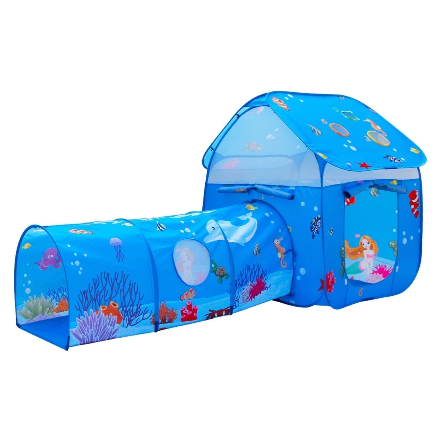 Homfu Play Tent for Kids Playhouse for Children Boys Popup Tent (Ocean Blue)  