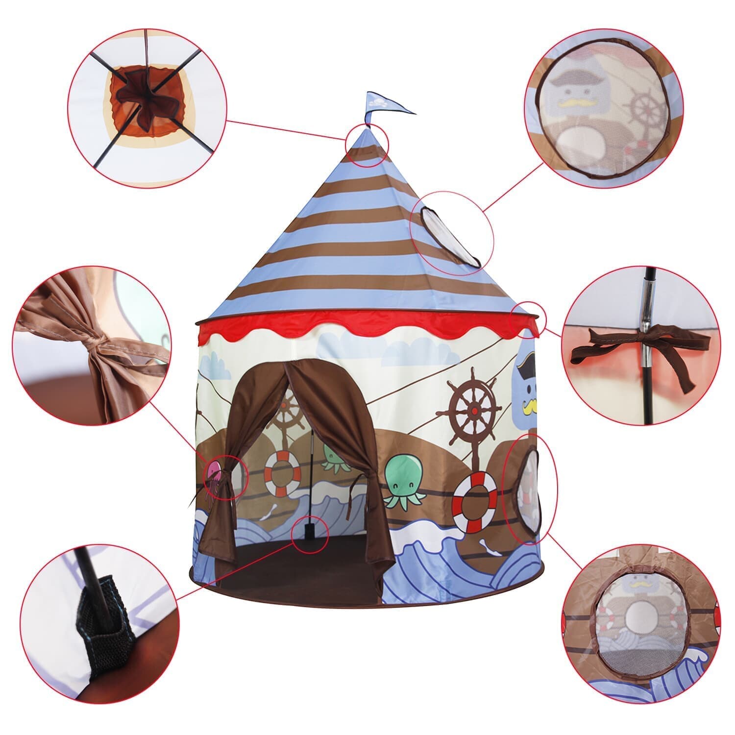 Homfu Castle Playhouse Pop Up Indoor Outdoor Toy Kids Play Tent For Children Gift With Viking Pattern Homfu Castle Playhouse Pop Up Indoor Outdoor Toy Kids Play Tent For Children Gift With Viking Pattern 45.72