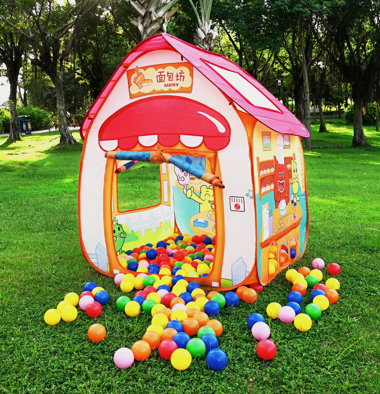 HOMFU  Guli Pop Up Kids Tent With 50 Balls Indoor Outdoor Children Play Tent Toy Tent Playhouse For Boys Girls  