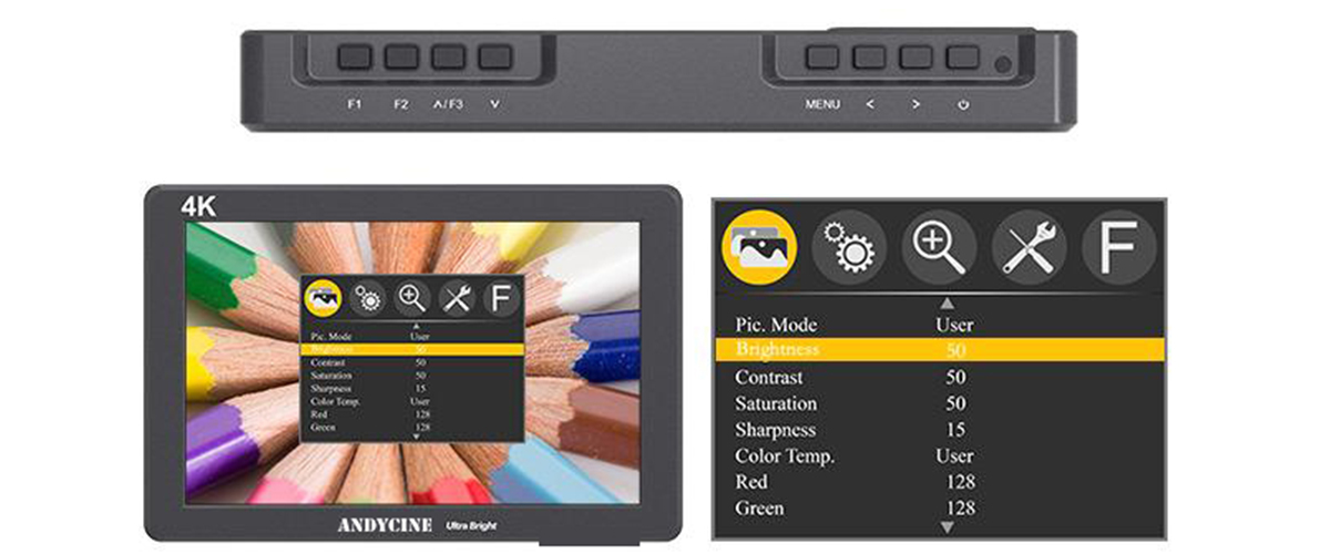ANDCYINE X7 Ultra Brightness Camera Video Monitor HDMI Field