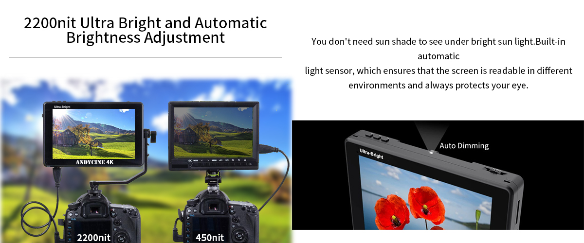 Andycine C7 7 INCH Ultra Bright 2200nit Touchscreen 3D LUT