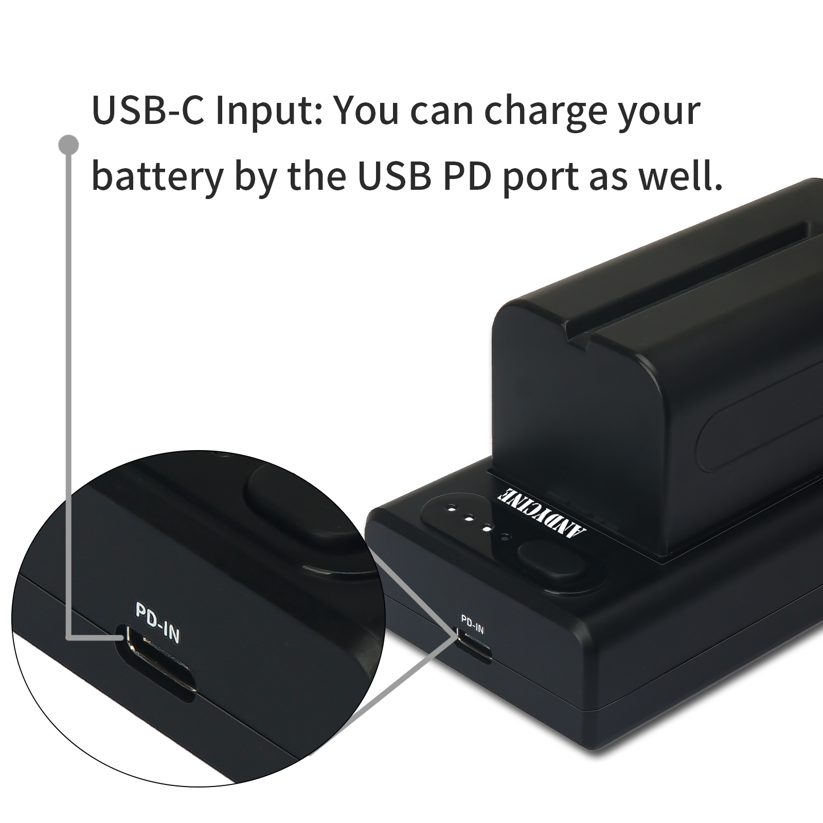 Andycine Multi Function NP-F Battery Plate with D-Tap,Type-C PD,USB-A Power  Output,Power System for Camera Related Accessories and Cellphone,Mobile