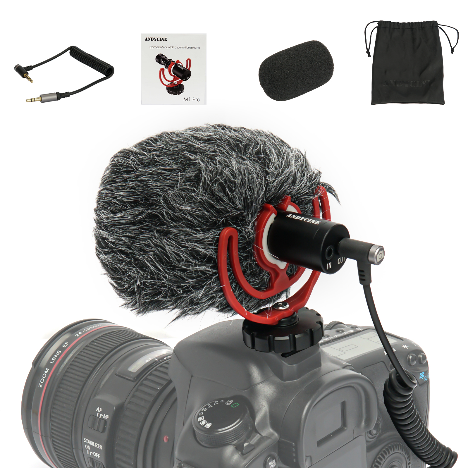 ANDYCINE M1 Pro Video Microphone Compact Camera Mount Shotgun Mic