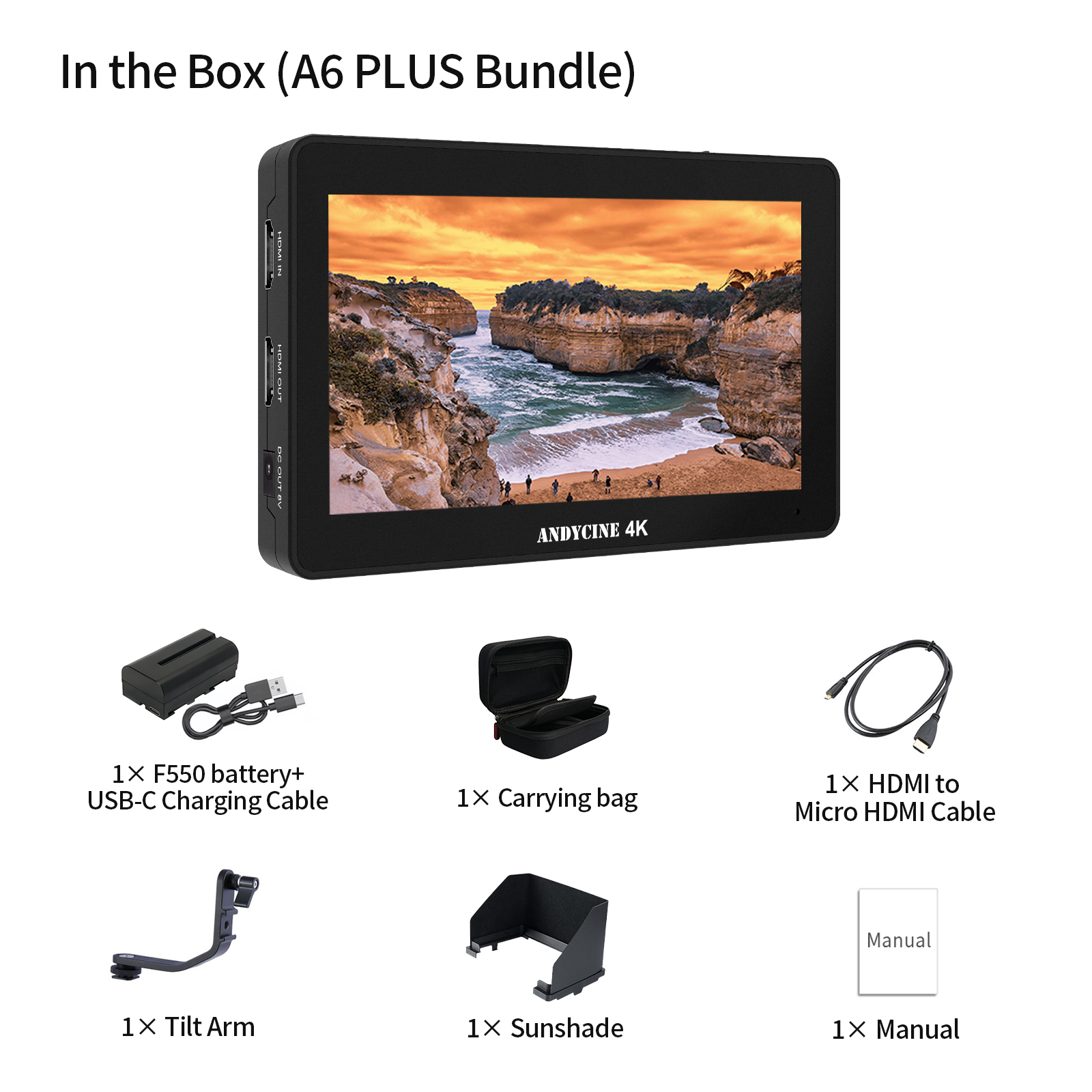 ANDYCINE A6 Plus 4Kモニター & バッテリー Amazon.com: ANDYCINE A6 Plus V2 6