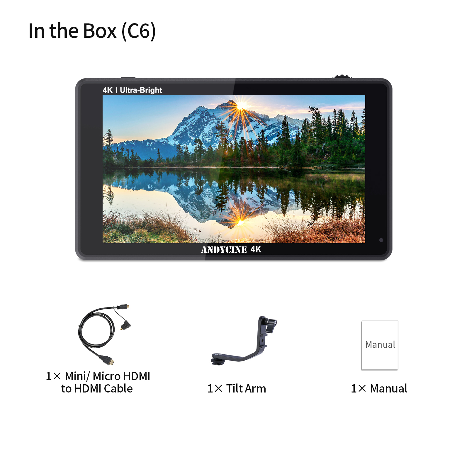 ANDYCINE C6 6” 2600cd/m² HDR/3D Lut 4K HDMI Touchscreen Monitor