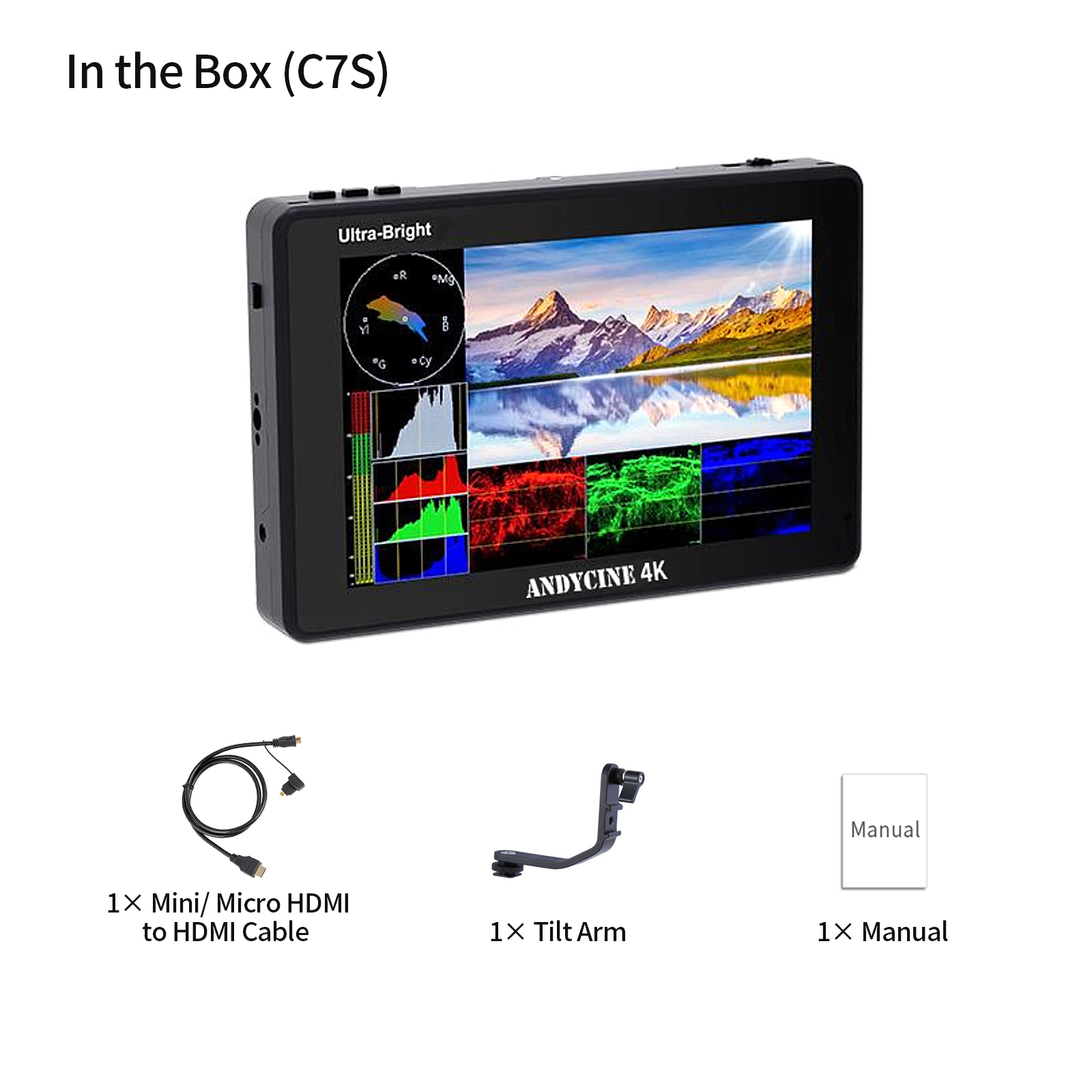 Andycine C7 7 INCH Ultra Bright 2200nit Touchscreen 3D LUT