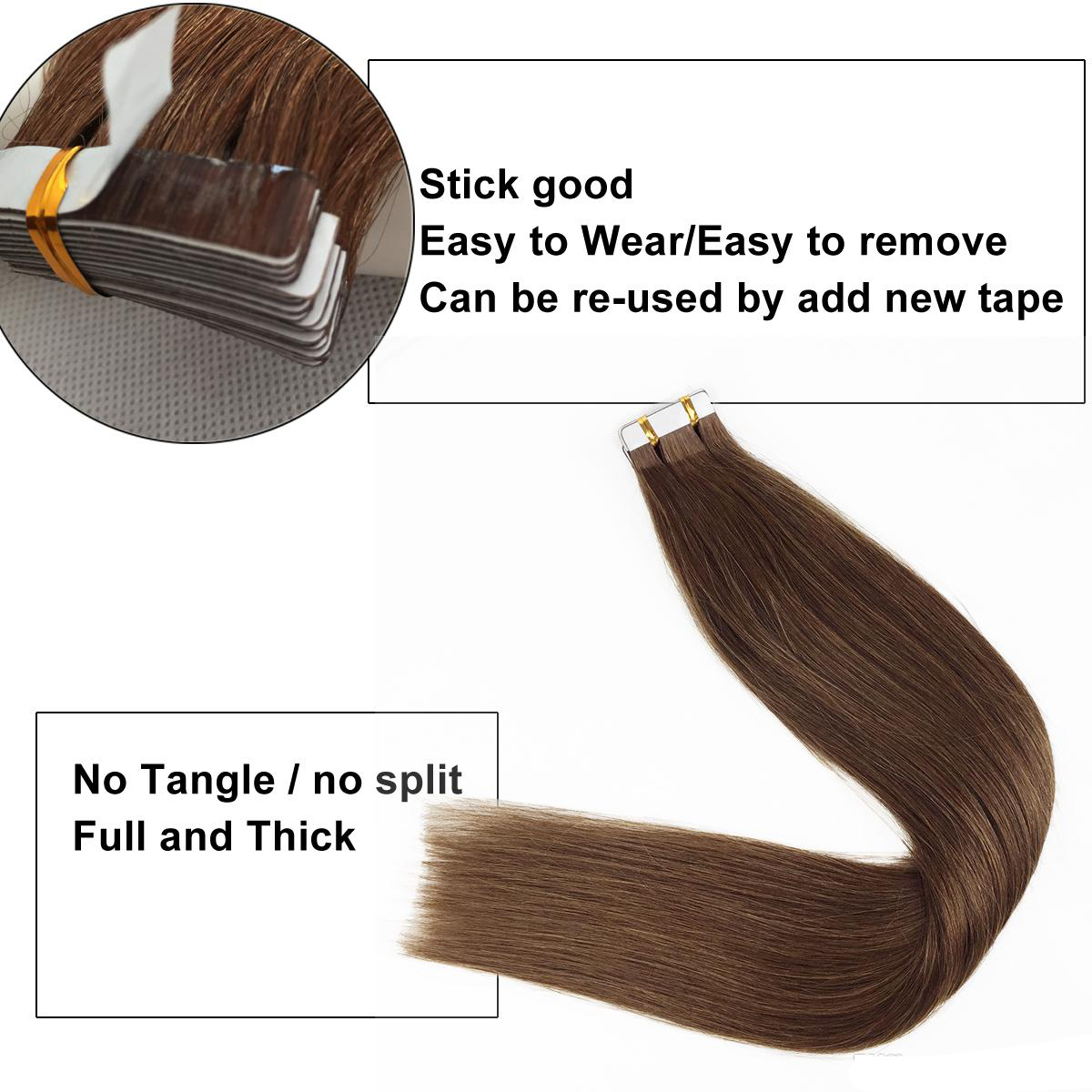 Weft Human Hair Extensions - Brazilian Remy Tape In Hair Weft Human Hair Extensions - Brazilian Remy Tape In Hair