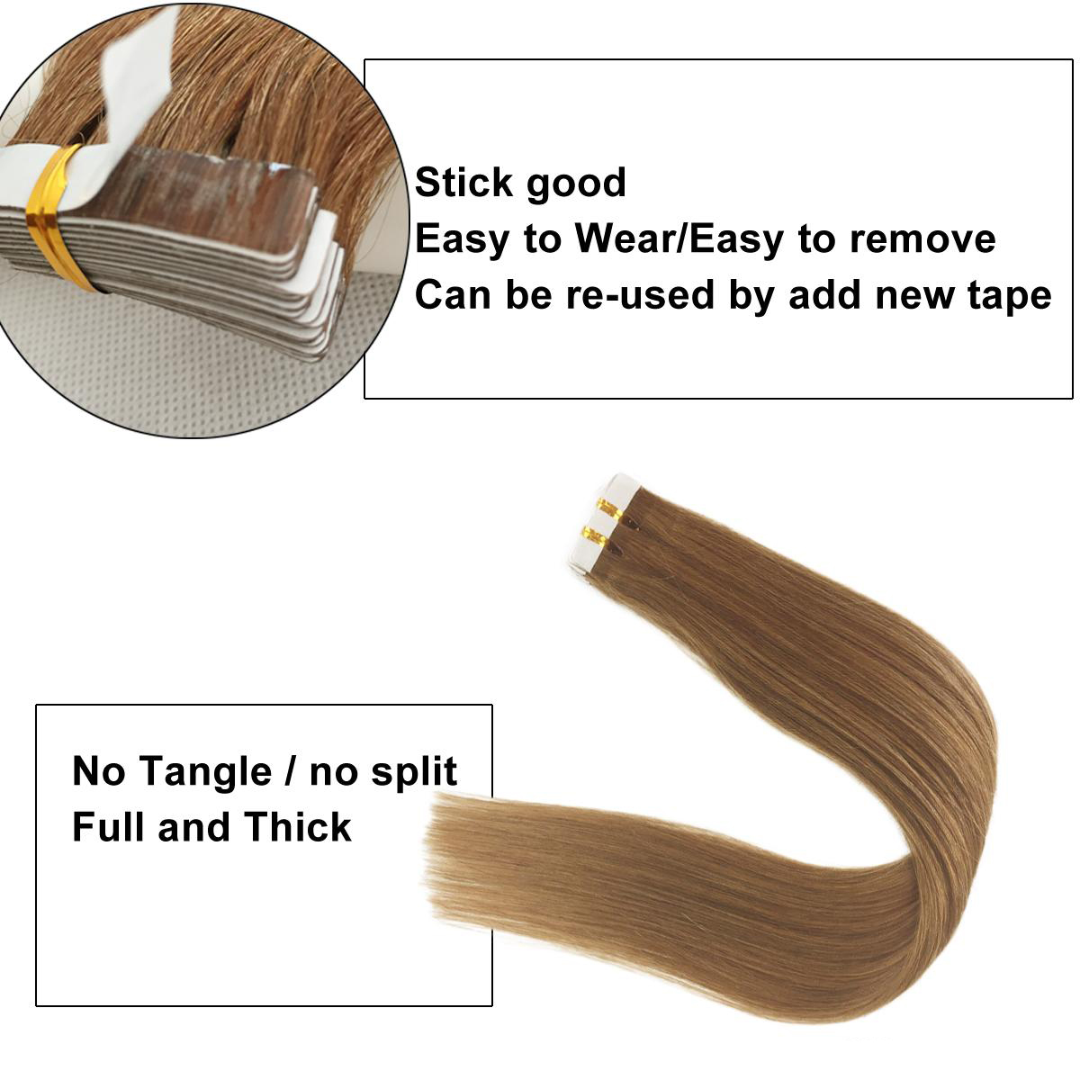 Weft Human Hair Extensions - Brazilian Remy Tape In Hair Weft Human Hair Extensions - Brazilian Remy Tape In Hair