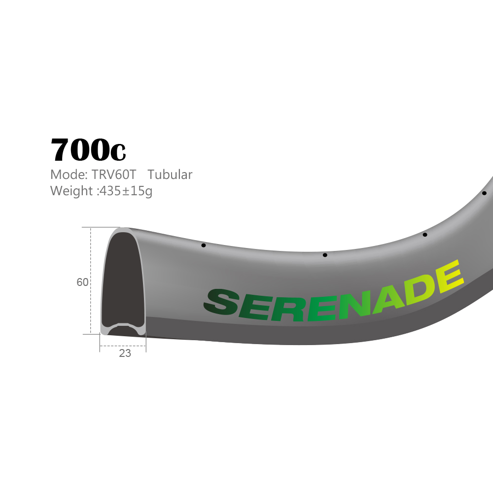 60 mm 700c carbon road bike Tubular rims 23 mm wide rims Carbon road bike rims 700C Tubular 60mm V sharp 23mm Wide 16H-28H