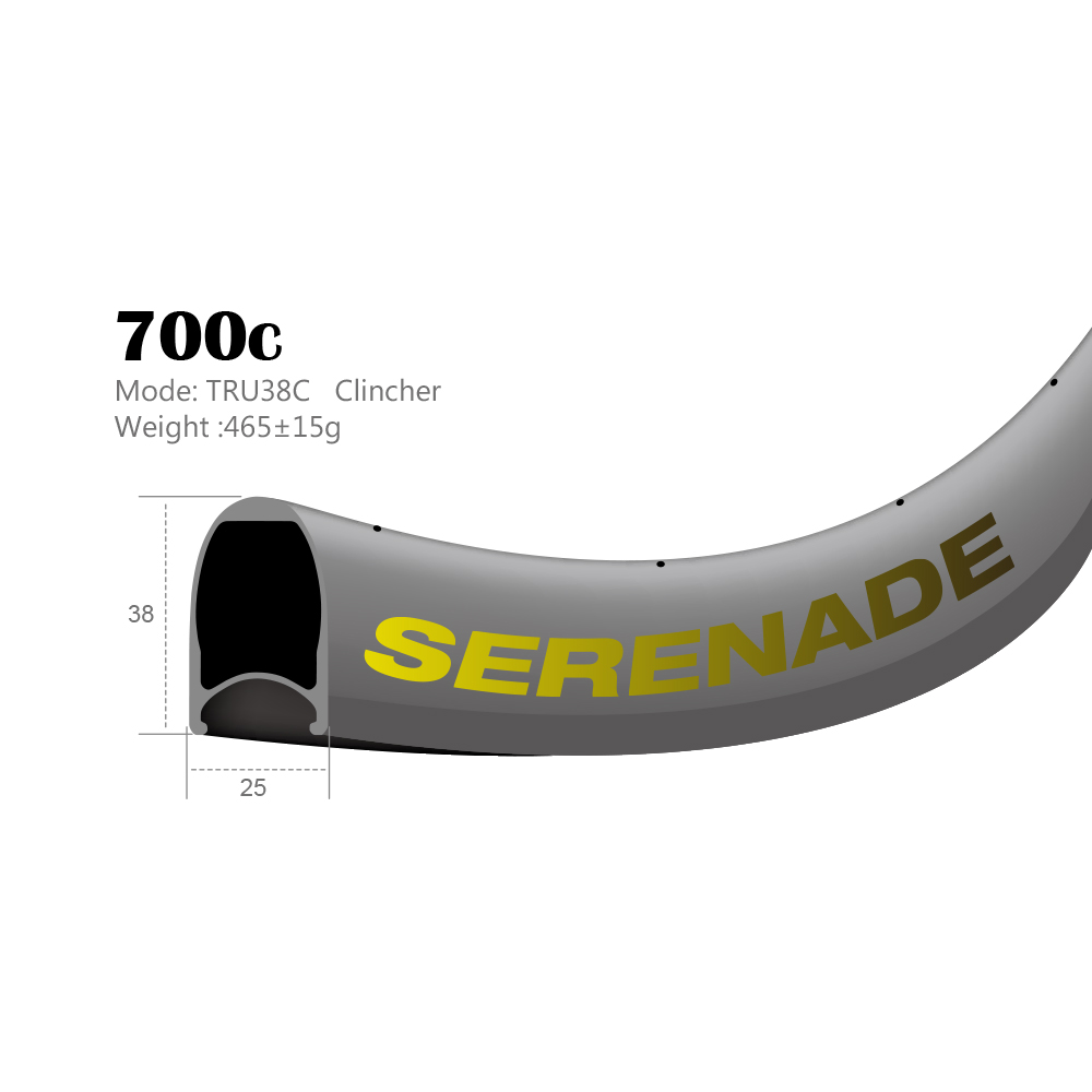 38mm depth 25mm wide carbon road bike tubeless rims Tubeless ready carbon 700c carbon bike rims 38mm depth 25mm wide