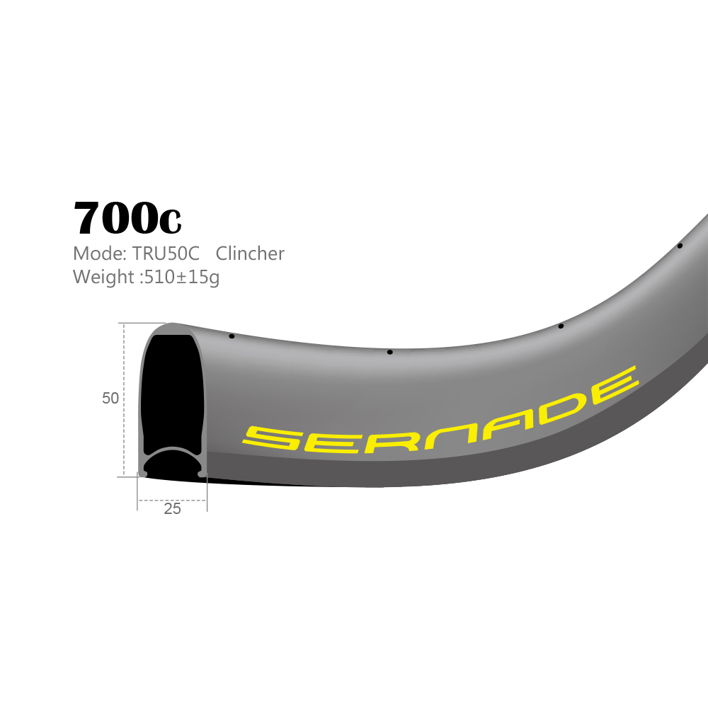 50mm 700c carbon road bike rims 25mm wide clincher rims 700c cycle wheeling carbon road bike components 50mm clincher rims