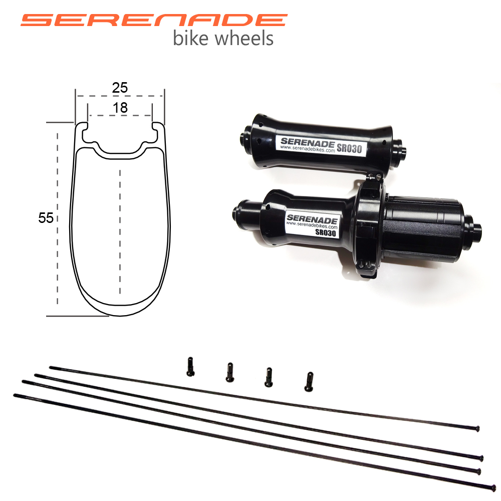 55mm deep carbon 700C 25mm wide road rim clincher U shape tubeless compatible 55mm deep carbon 700C 25mm wide road rim clincher U shape tubeless compatible