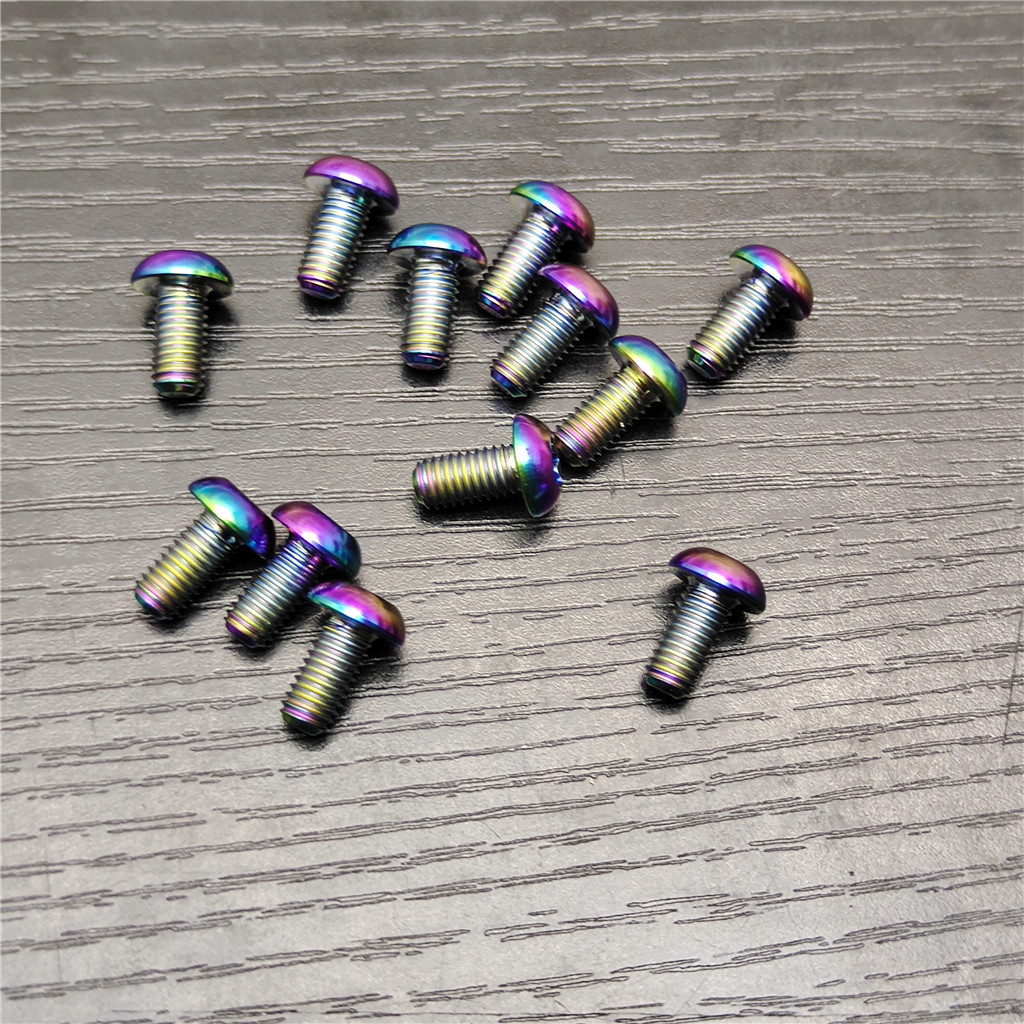 12Pcs Titanium Ti M5x10 Screw Bolt for Disc Brake Rotors Mountain Bike & Road Bike T25 Torx Head Bicycle disc Mountain & Road Bike Titanium Ti M5 Screw Bolts Disc Brake Rotors