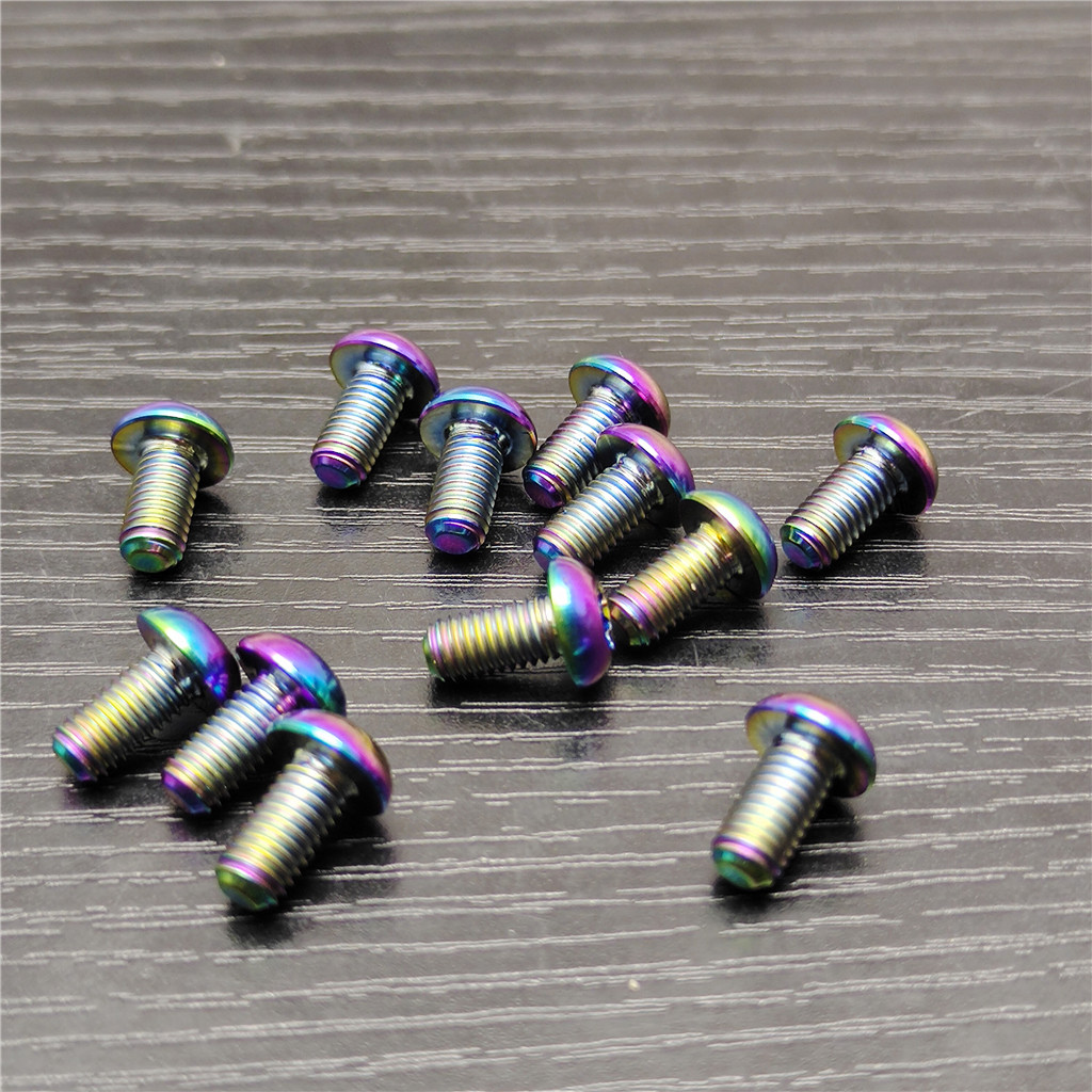 12Pcs Titanium Ti M5x10 Screw Bolt for Disc Brake Rotors Mountain Bike & Road Bike T25 Torx Head Bicycle disc Mountain & Road Bike Titanium Ti M5 Screw Bolts Disc Brake Rotors