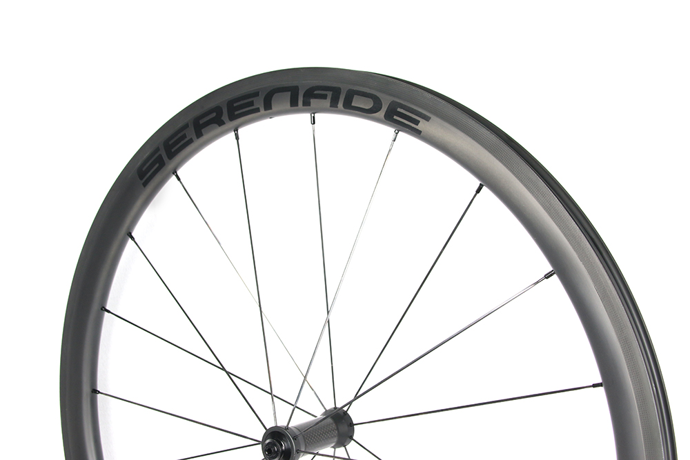 700C 38mm Depth Carbon Tubeless Bike Rims Ratchet System 36T Bicycle Wheel Hub Serenade 38mm Tubeless Carbon Road Bike Wheelsset Ratchet 36T Hub 