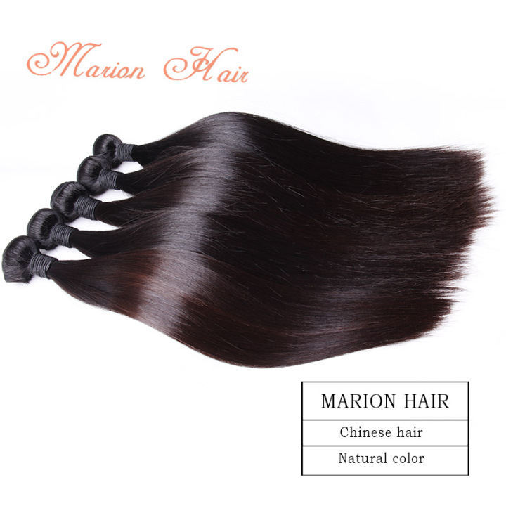 MARION HAIR 8A Unprocessed Virgin Brazilian Straight Human Hair Bundles Natural Black Can be dyed, permed, bleached  