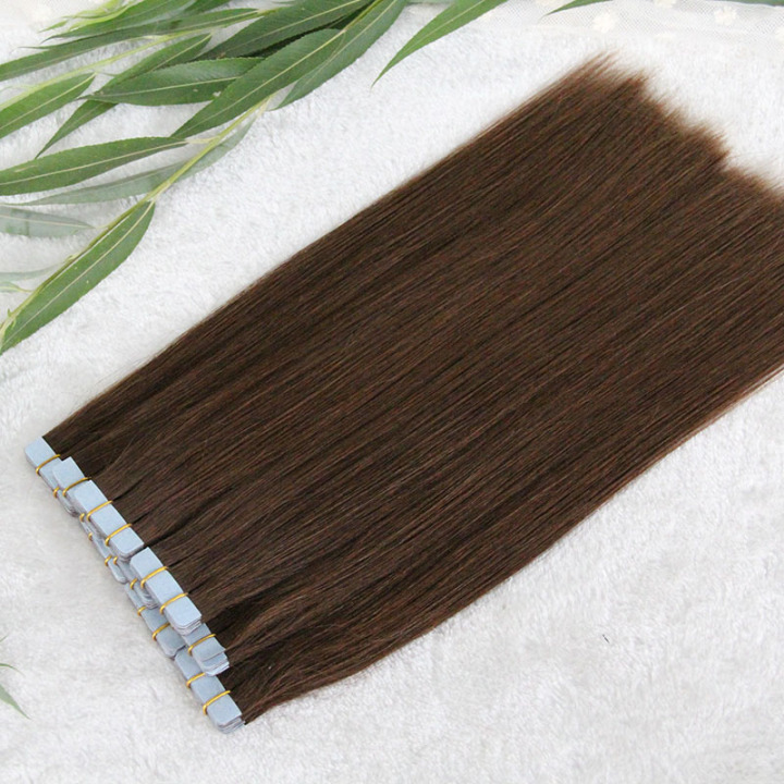 European Double Drawn Russian Human Hair Tape Hair Extension, High Quality Natural Remy Tape In Hair Extension  