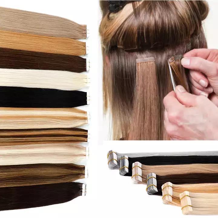 Wholesale 100% Human Hair Piano Color Top Grade Extensiones  Tape In hair  