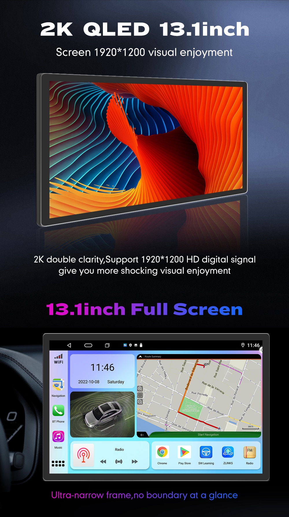13.1 inch Car Radio For VW Tiguan L 2017 2018 Car DVD GPS Navigation Stereo Carplay 2 Din Central Multimedia Android Auto  