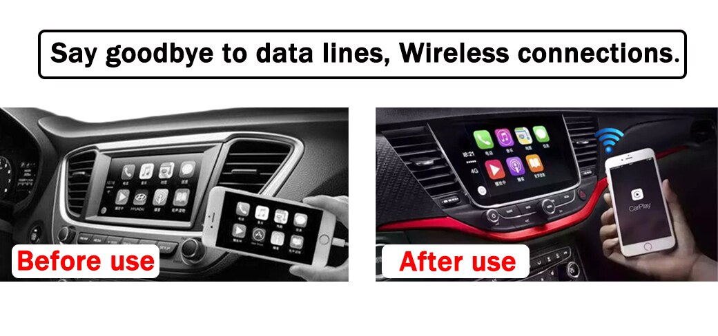 KUNFINE Wireless Wire Apple CarPlay Dongle for Android Car stereo Unit USB Carplay Stick with Android AUTO  