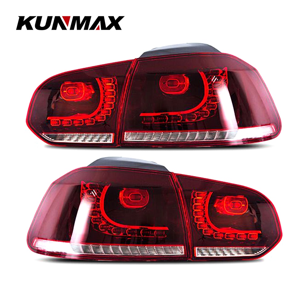 Pair Of Car Tail Light Assembly For VW golf6 mk6 R20 2008-2013 Flowing Water Flicker Turning Signal Light golf 6 taillight lamp  