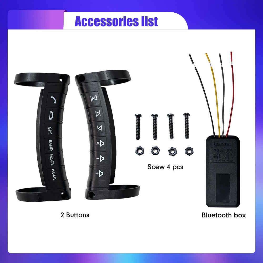 Universal Wireless Steering Wheel Remote Control Multi-function Button Remote Bluetooth for Car Radio DVD GPS  
