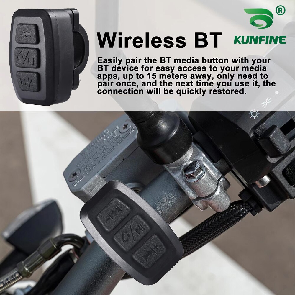 Car Wireless BT Button Remote Controller Auto Universal Motorcycle Handlebar Smart Button For Phone Answer Calls & Control Music  