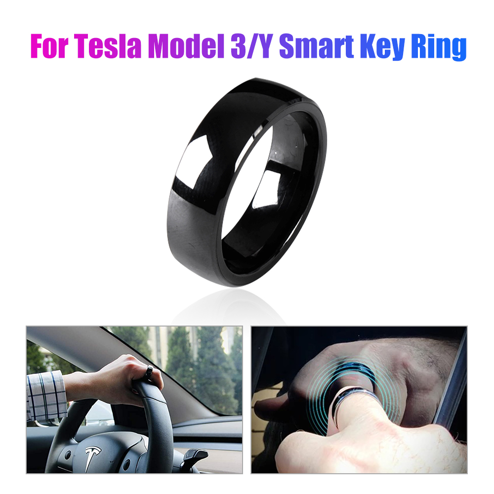 For Tesla Model 3 Model Y Smart Key Ring Accessories NFC Ceramic Ring Replace Car Key Card Key Fob Made With Original Card Chips  