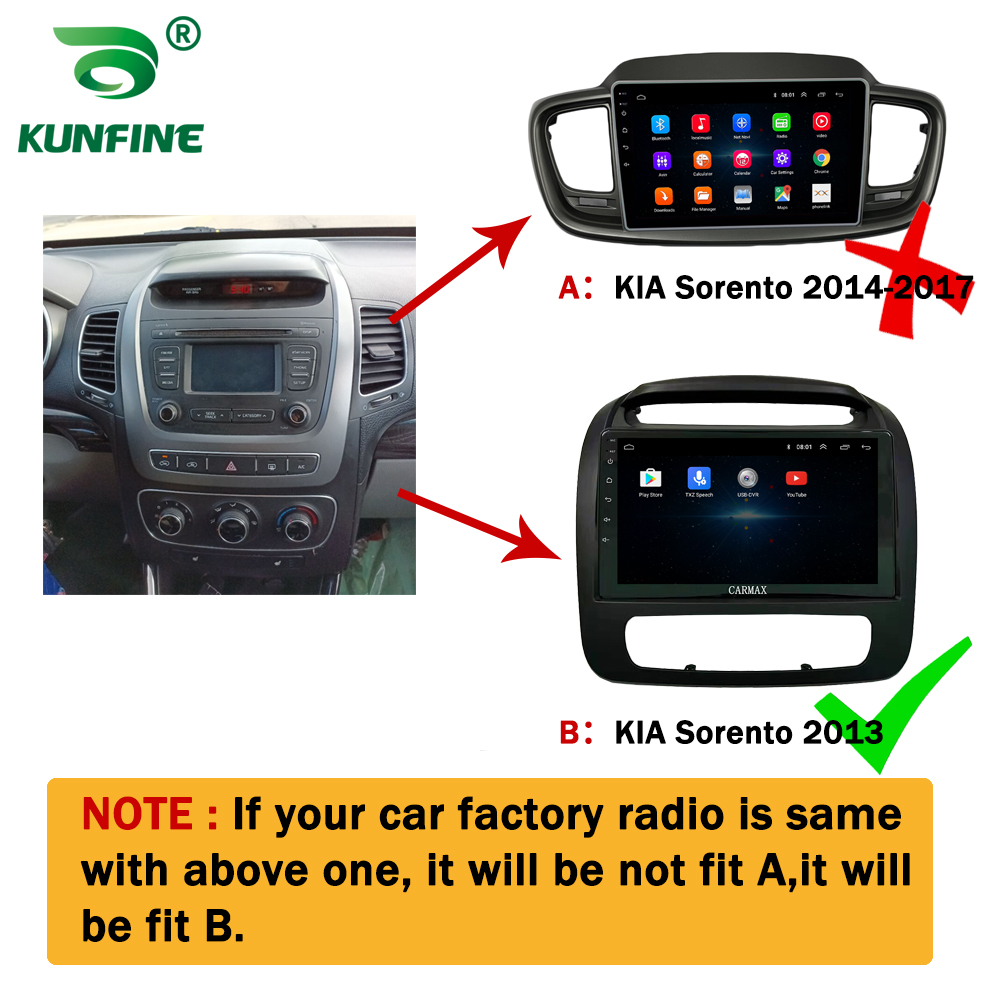 Android car stereo for KIA Sorento 2014-2017 GPS navigation multimedia deckless radio headunit player  KUNFINE