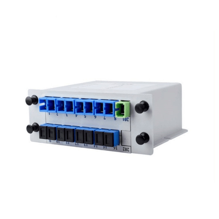 1X16 PLC Optical Splitter Standard LGX Cassette lgx Box Type SC/UPC Connector manufacturing 
