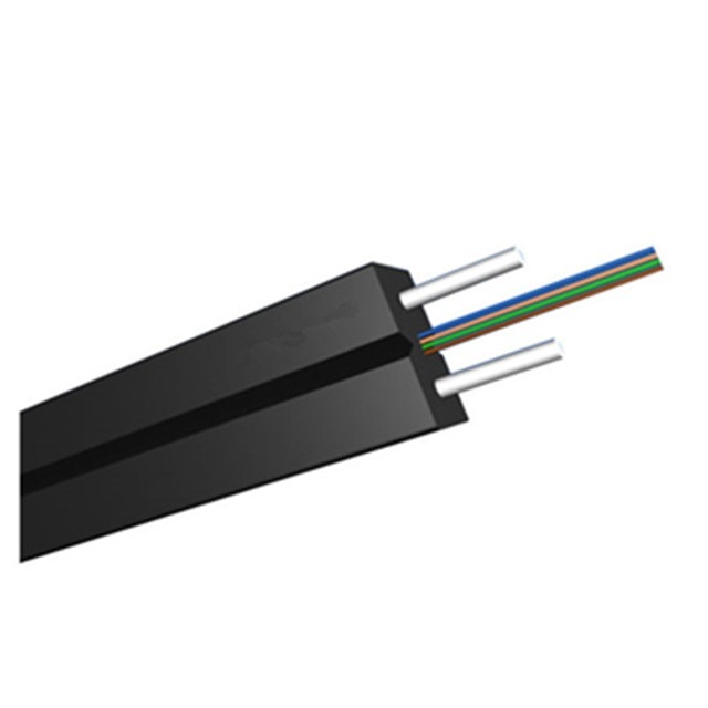 2km/drum Indoor FTTH Drop Cable GJXFH-2B1 2 Core G652D LSZH Jacket FRP Strength Member 