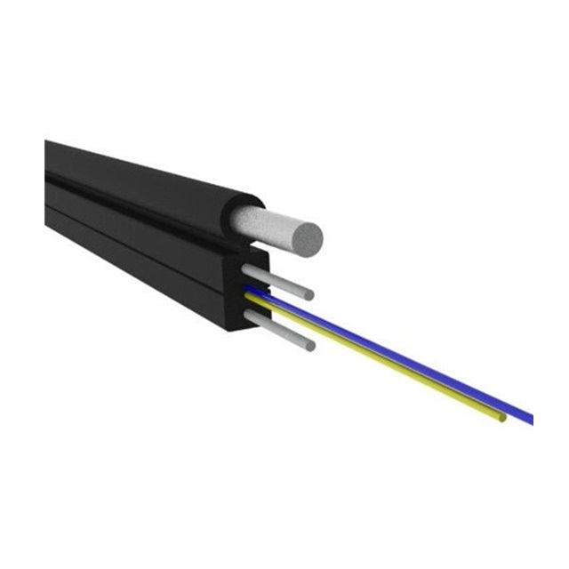 2km/drum Outdoor FTTH Drop Cable GJYXFCH-2B6 2 Core G657A2 LSZH Jacket FRP Strength Member 