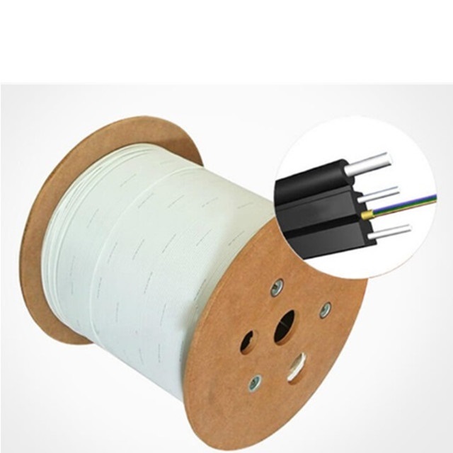 2km/drum Outdoor FTTH Drop Cable GJYXFCH-2B6 2 Core G657A2 LSZH Jacket FRP Strength Member 