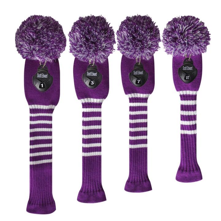 Scott Edward Knit Golf Club Covers, Set of 4 for Driver Wood*1, Fairway ...