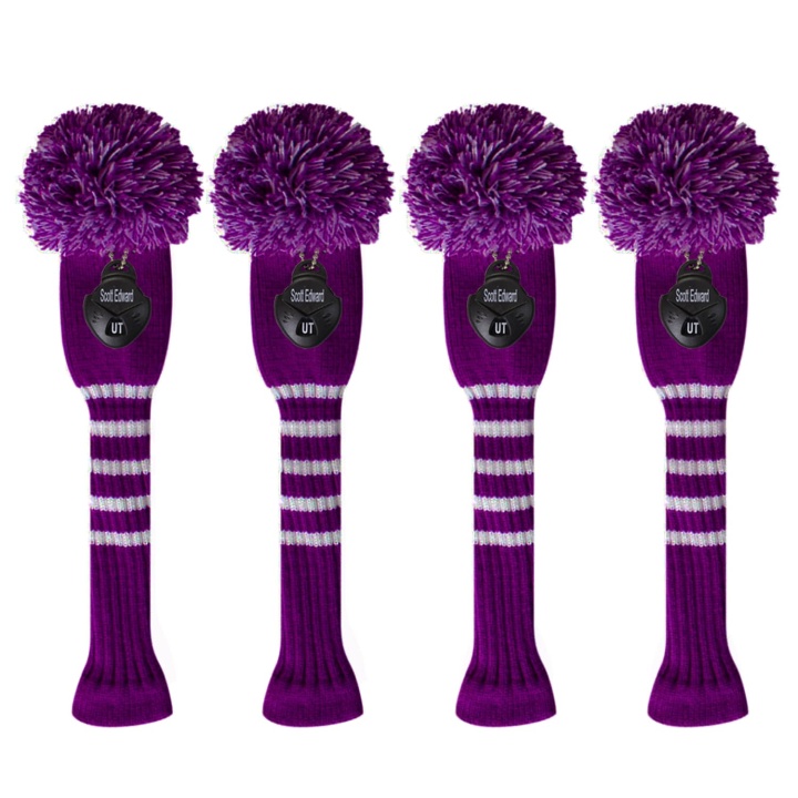 Scott Edward Knit Golf Headcovers,Hybrid Headcover Set of 4(Purple ...