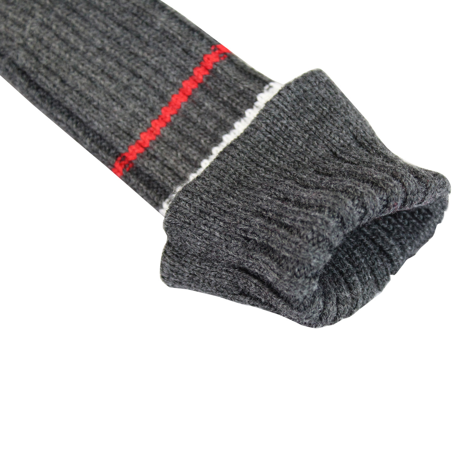 Scott Edward Grey White Red Stripes Knit Golf Club Covers