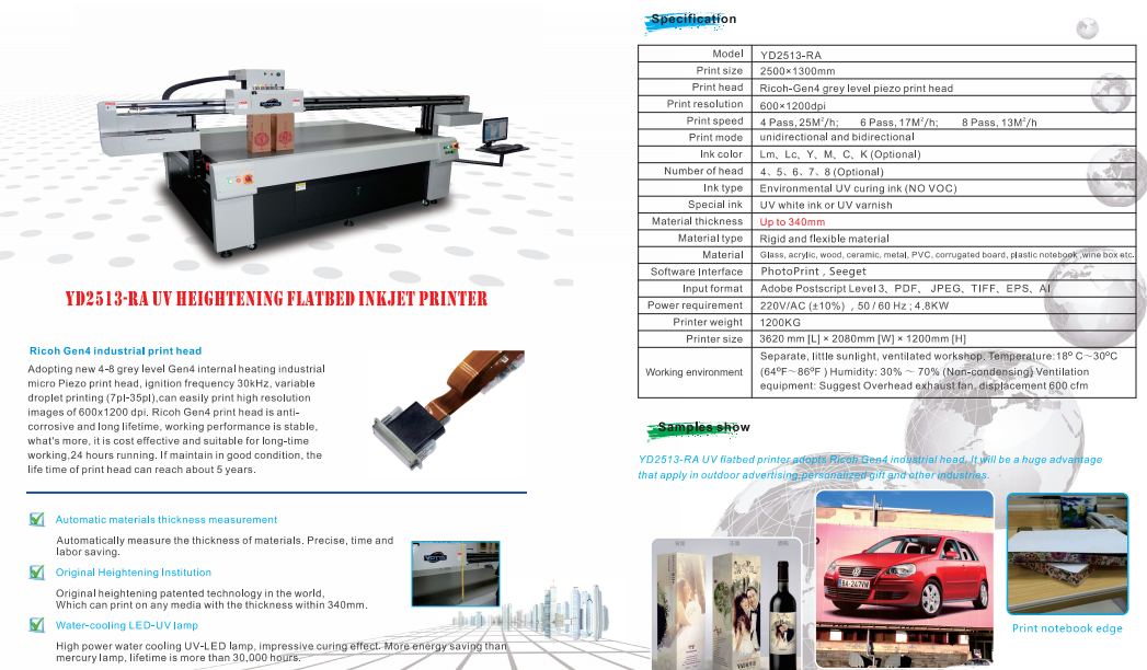 YD2513-RD UV HEIGHTENING FLATBED INKJET PRINTER with factory price-Tianfuchenglai-58 YD2513-RD UV HEIGHTENING FLATBED INKJET PRINTER-Tianfuchenglai