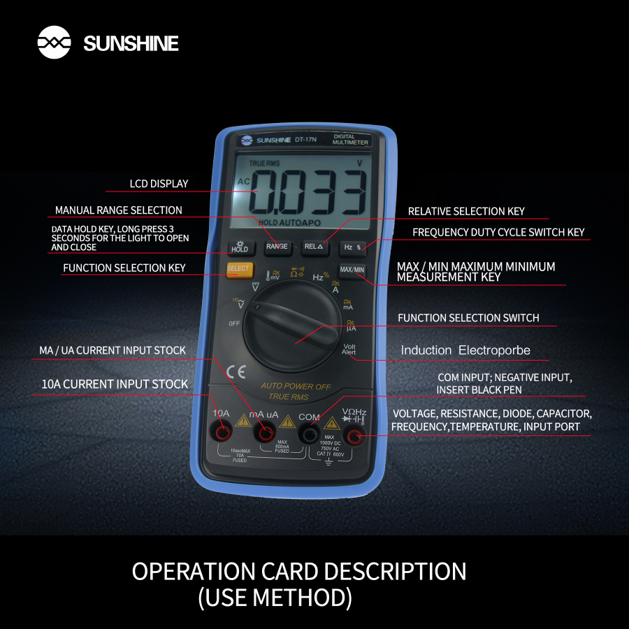 SUNSHINE DT17N Fully Automatic Digital Multimeter