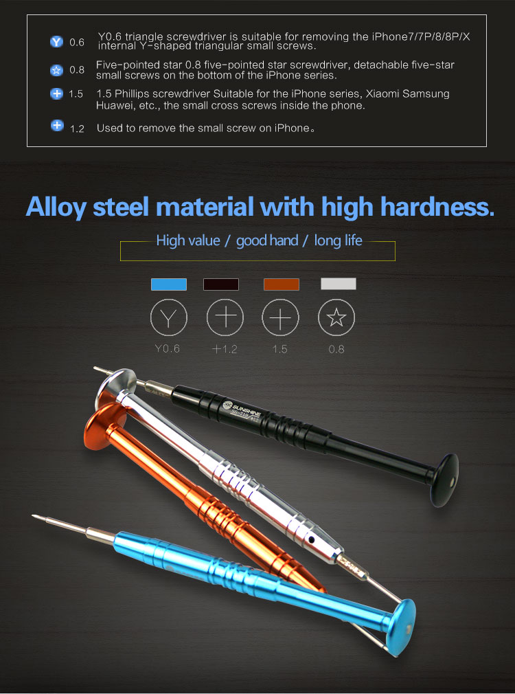 SUNSHINE SS-719 Screwdriver 0.8* 1.2+ 1.5+ 0.6Y SUNSHINE SS-719 Screwdriver 0.8* 1.2+ 1.5+ 0.6Y  