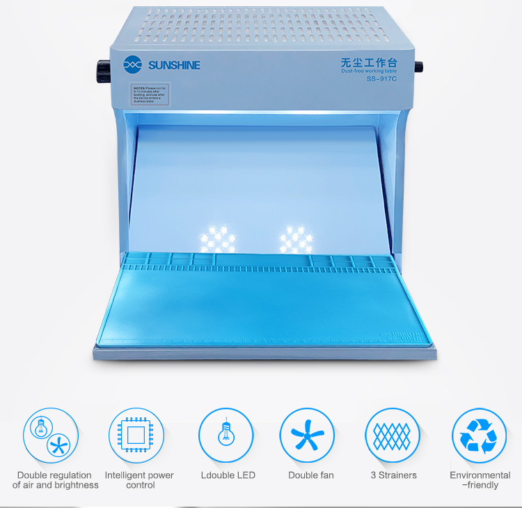 SUNSHINE SS-917C Dustless Worktable Hight Precision Dust Free Workbench (Upgraded Filter Element) SUNSHINE SS-917C Dustless Worktable Hight Precision Dust Free Workbench (Upgraded Filter Element)  