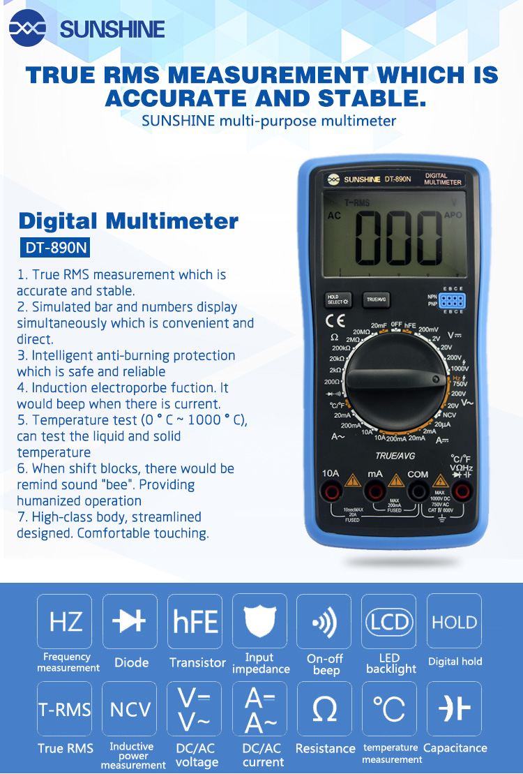 SUNSHINE DT-890N digital multimeter SUNSHINE DT-890N digital multimeter  