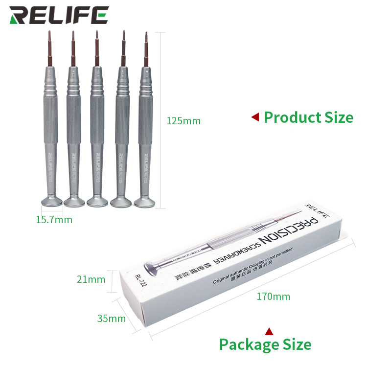 RELIFE RL-722 Precision Screwdriver 0.8* 1.2+ 1.5+ 0.6Y T2 RELIFE RL-722 Precision Screwdriver 0.8* 1.2+ 1.5+ 0.6Y T2  